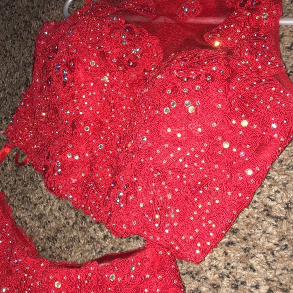 Red dress with red jewels